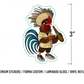 Sticker Gallo Crestoso